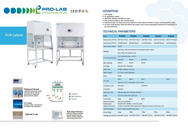 PCR Cabinet Specfifications
